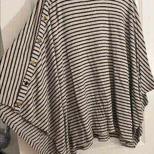 Elegant Striped Button-Accent Blouse